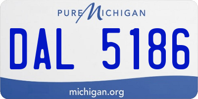 MI license plate DAL5186