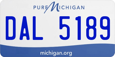 MI license plate DAL5189