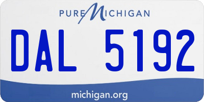 MI license plate DAL5192