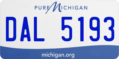 MI license plate DAL5193