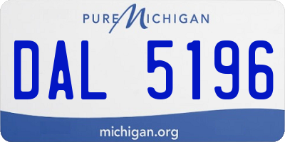MI license plate DAL5196