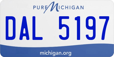 MI license plate DAL5197