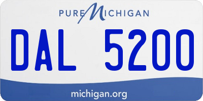 MI license plate DAL5200