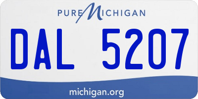 MI license plate DAL5207