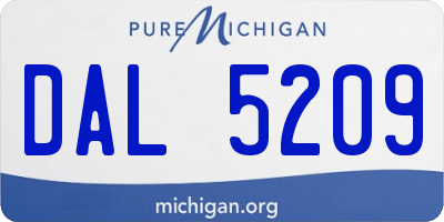 MI license plate DAL5209