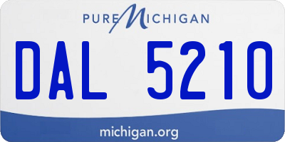 MI license plate DAL5210