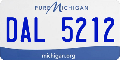 MI license plate DAL5212