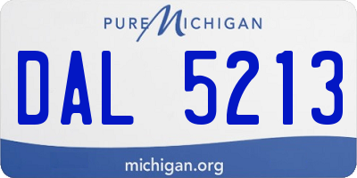 MI license plate DAL5213