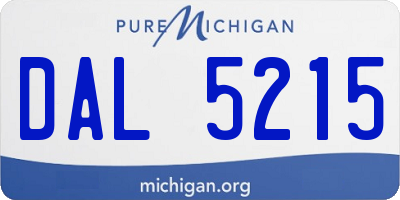 MI license plate DAL5215