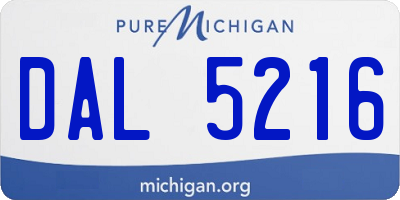 MI license plate DAL5216