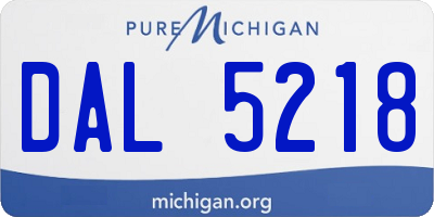 MI license plate DAL5218