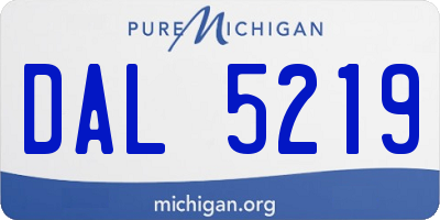 MI license plate DAL5219