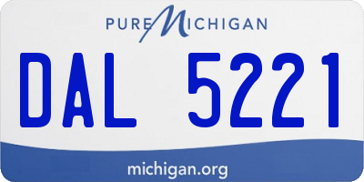 MI license plate DAL5221
