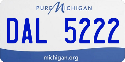 MI license plate DAL5222