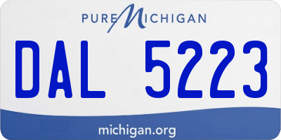 MI license plate DAL5223