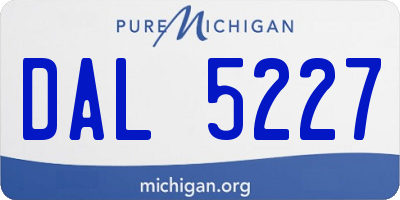 MI license plate DAL5227