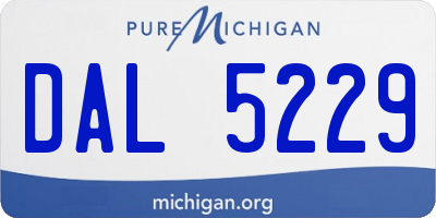 MI license plate DAL5229