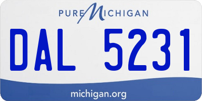 MI license plate DAL5231