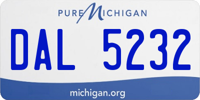 MI license plate DAL5232