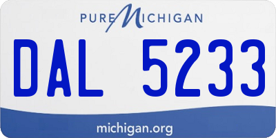 MI license plate DAL5233