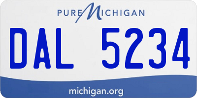 MI license plate DAL5234