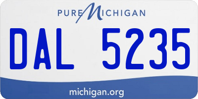 MI license plate DAL5235