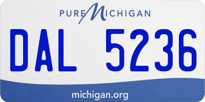 MI license plate DAL5236