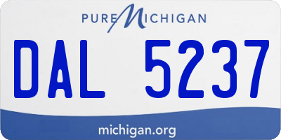 MI license plate DAL5237