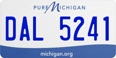 MI license plate DAL5241