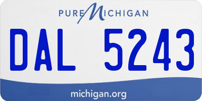 MI license plate DAL5243