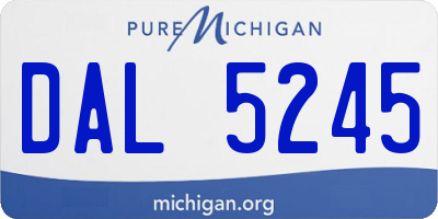 MI license plate DAL5245
