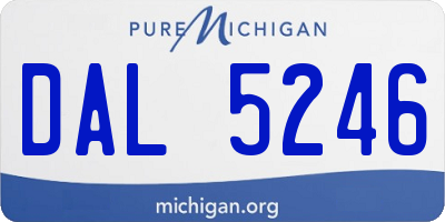 MI license plate DAL5246
