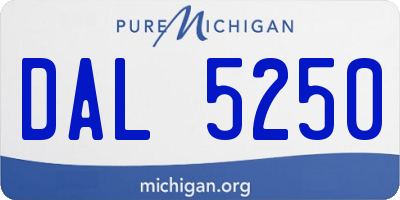 MI license plate DAL5250