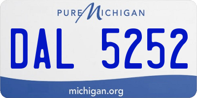 MI license plate DAL5252