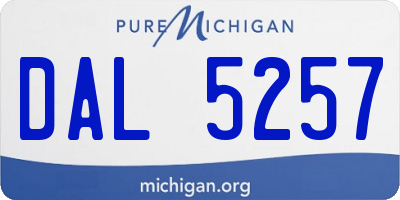 MI license plate DAL5257