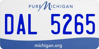 MI license plate DAL5265