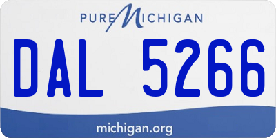 MI license plate DAL5266