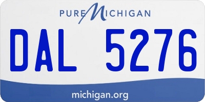 MI license plate DAL5276