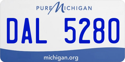 MI license plate DAL5280