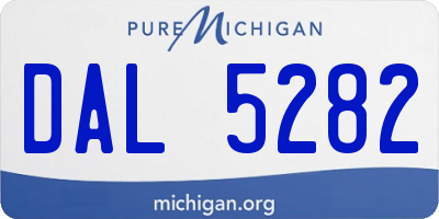 MI license plate DAL5282