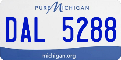 MI license plate DAL5288