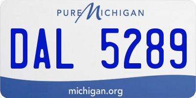 MI license plate DAL5289