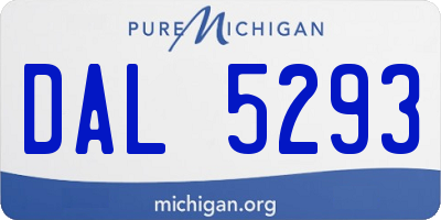 MI license plate DAL5293