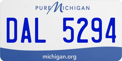 MI license plate DAL5294