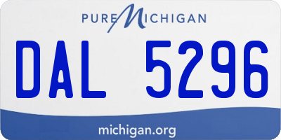 MI license plate DAL5296