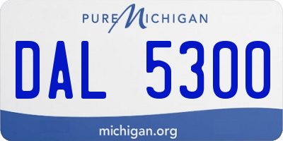 MI license plate DAL5300
