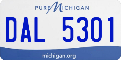 MI license plate DAL5301