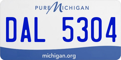 MI license plate DAL5304