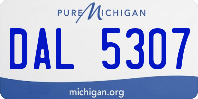 MI license plate DAL5307