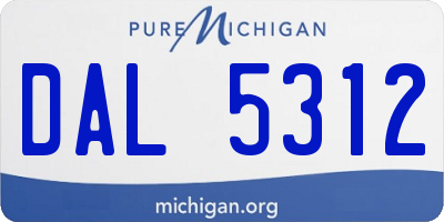 MI license plate DAL5312